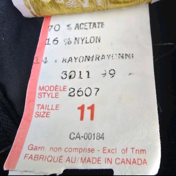 1980's Vintage Black Velvet Evening Dress Rare Sz 11 - Picture 6 of 9